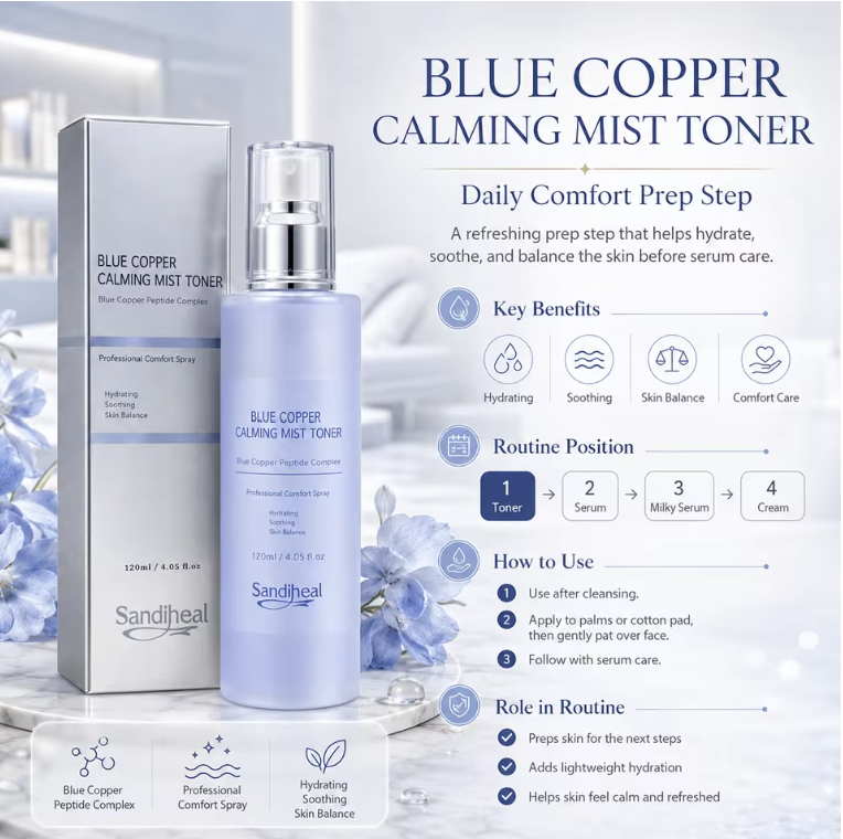 Sandiheal Blue Copper Calming Mist Toner – 120 ml